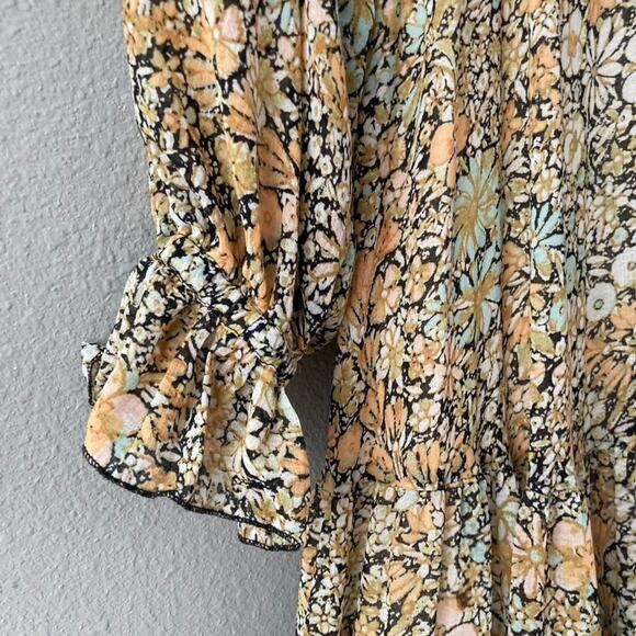 Free People Feeling Groovy Maxi Dress - Floral - Black Gold - Small - Picture 2 of 11